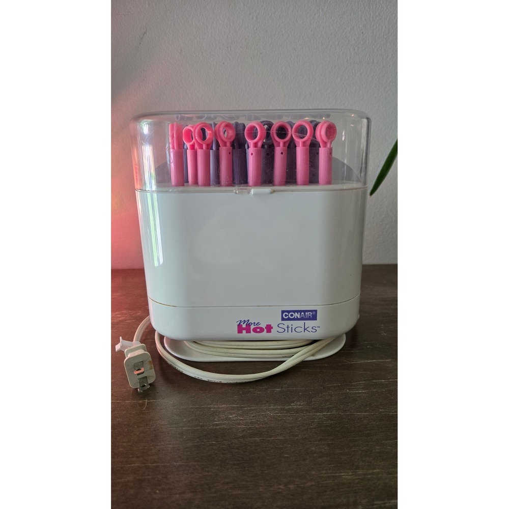 RETRO Conair More Hot Sticks Instant Heat  20pc Pink Purple Rollers Works!‎